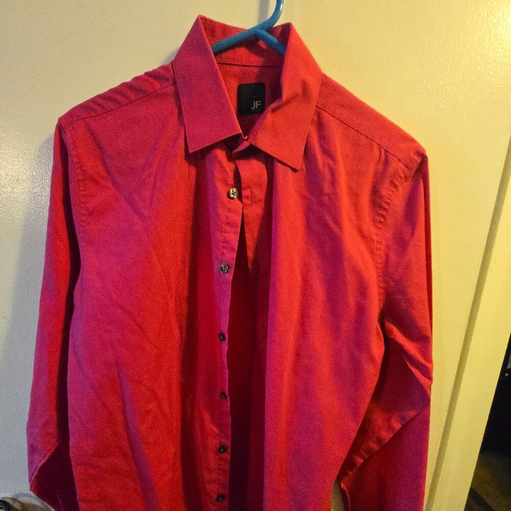 J. Ferrar red men's slim fit dress shirt Men's medium - hot pink